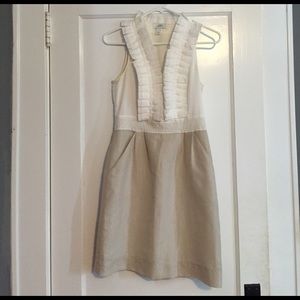 White & tan Loft Dress