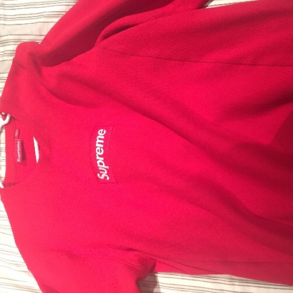Supreme red box logo crew neck