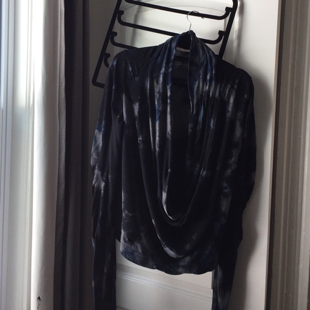 Max and Aaron tie dye long sleeve cowl neck shirt