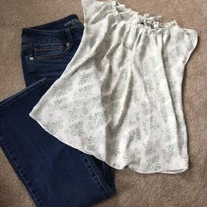 LC Lauren Conrad top & AE jeans