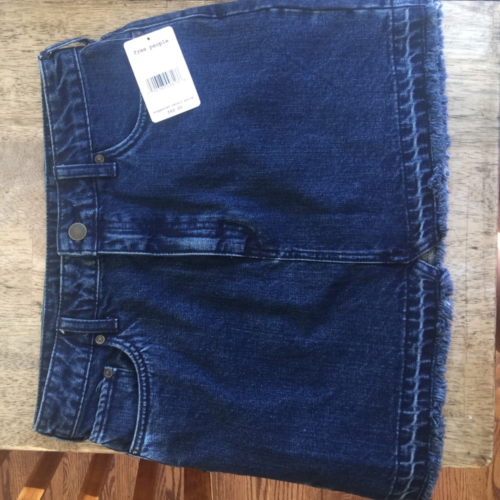 Dark Denim Free People Skirt