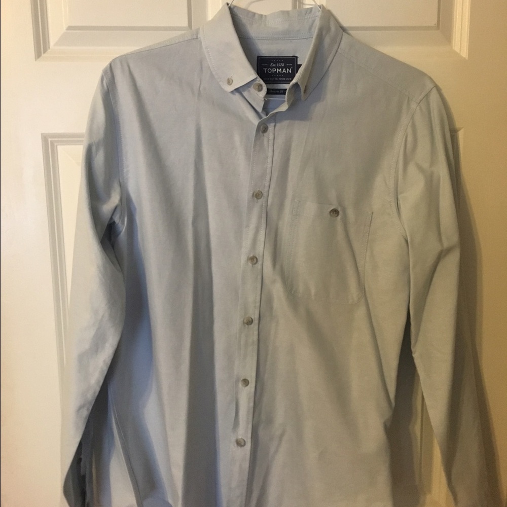Men's Topman Light Blue Shirt Size Medium