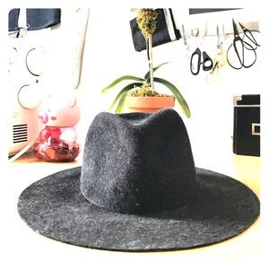 Black pony hair floppy brim fedora