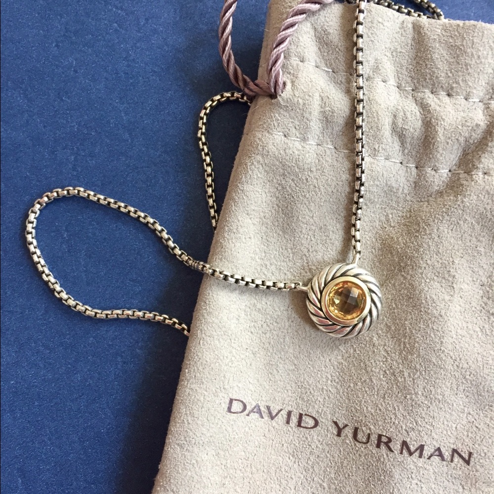 David Yurman Cookie Necklace w Citrine Gemstone