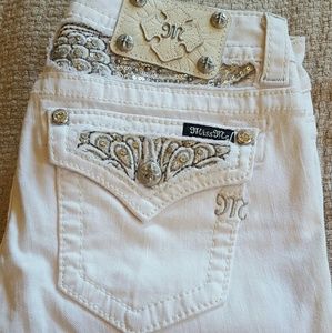 Miss Me White Embellished Skinny Jeans
