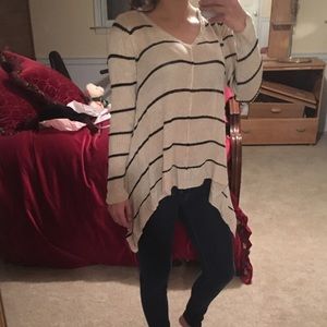 Pink Rose Swing V-neck Sweater