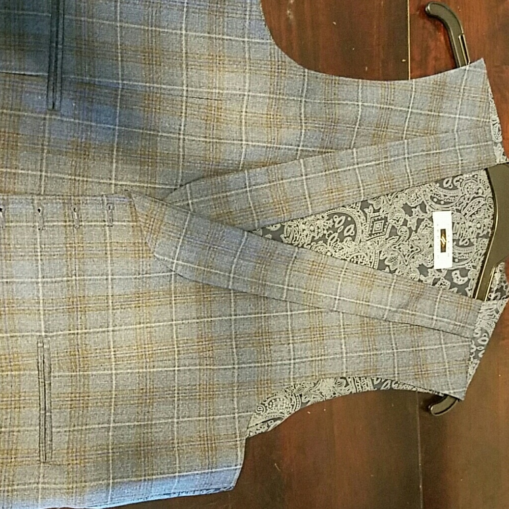 Joseph Abboud Blue Window Pane Vest