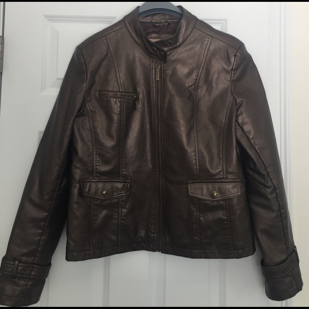 Metallic Leather Jacket