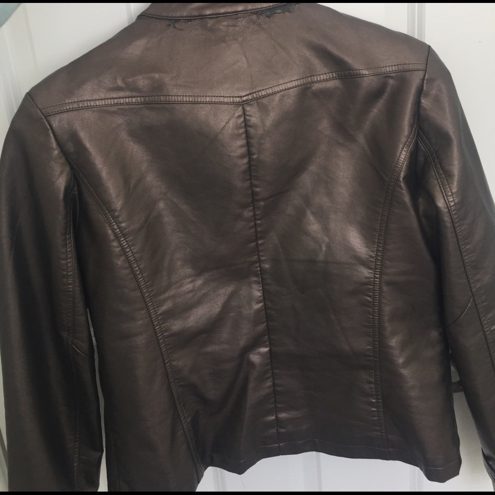 Metallic Leather Jacket - Picture 3 of 7