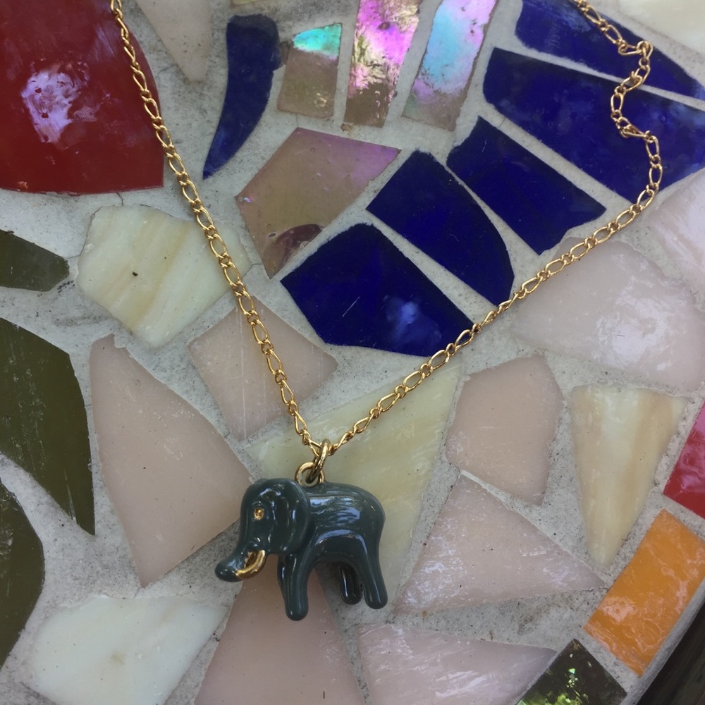 Good luck elephant J crew necklace