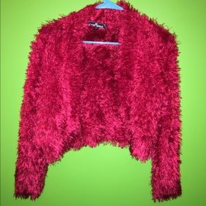 Almost Famous Red Cropped Knit Sweater ❤