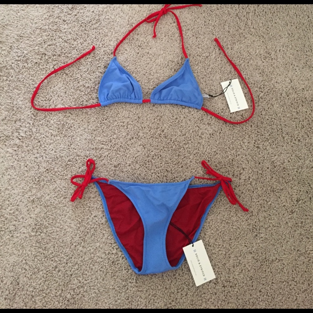 NWT Solid & Striped bikini