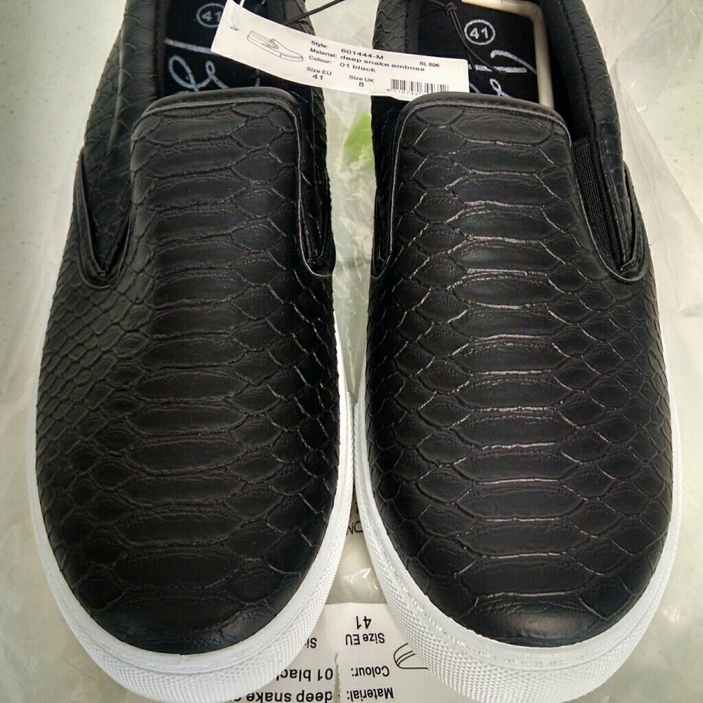 Blink Kyte Black Snake Flatform Slip On Size 8.5