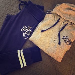 Pink Victoria's Secret pants and hoodie bundle!
