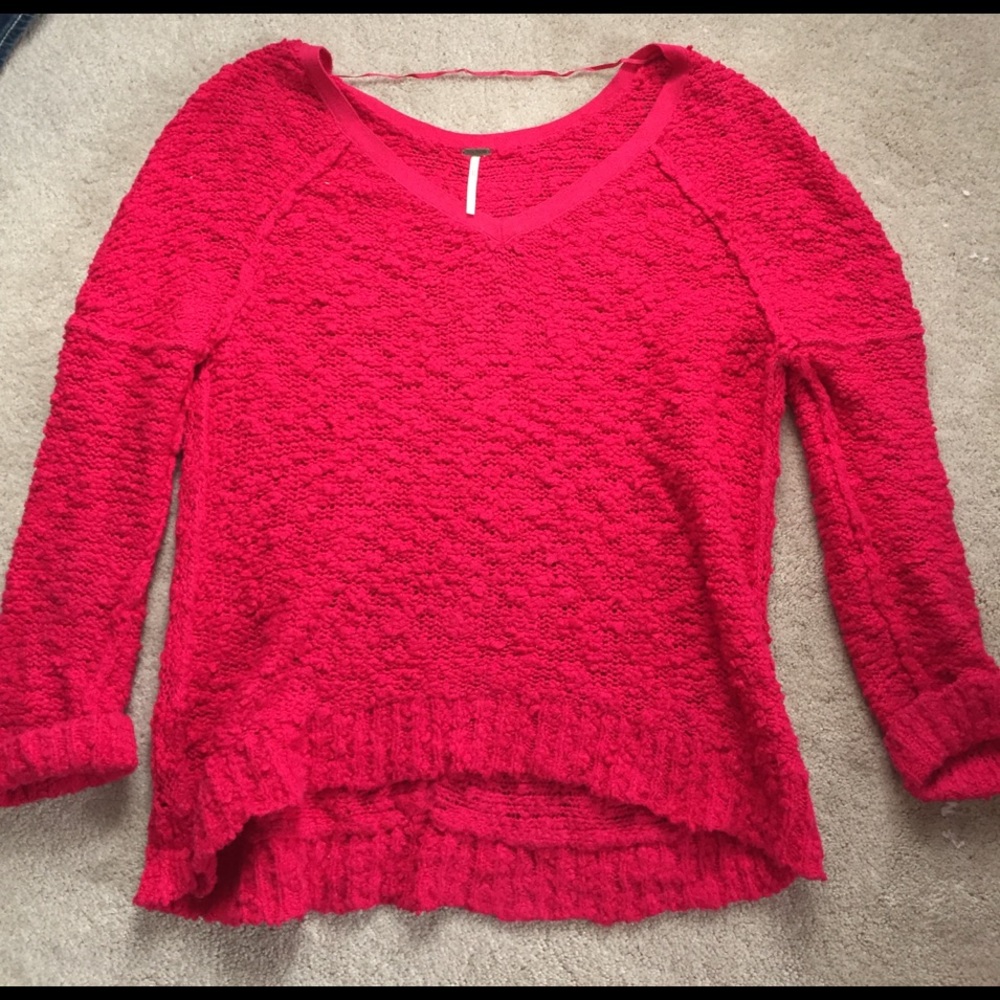 Free People Songbird Red Sweater-S