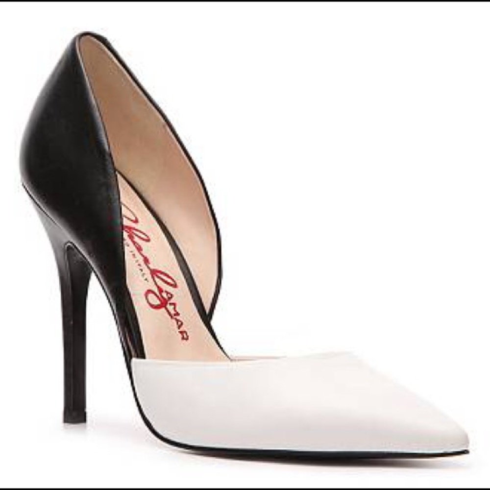 Black and white heels