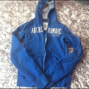 Blue Abercrombie & Fitch zip up hoodie