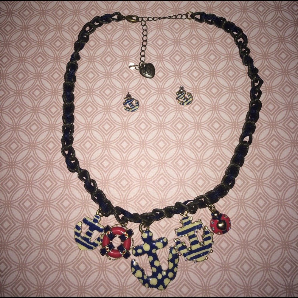 Betsey Johnson Anchors necklace/earrings