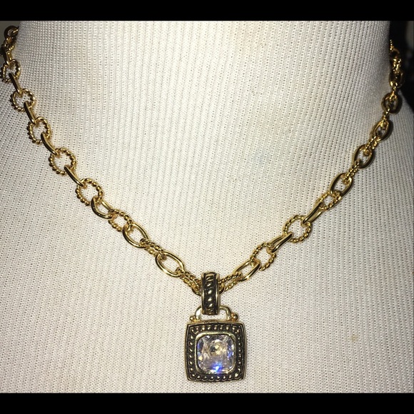 KittenKouture Jewelry - Brilliant Square Cubic Zirconia Link Necklace