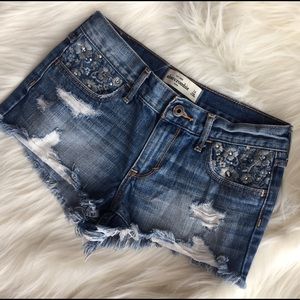Abercrombie distressed jeans shorts