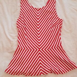 Banana Republic red & white peplum top