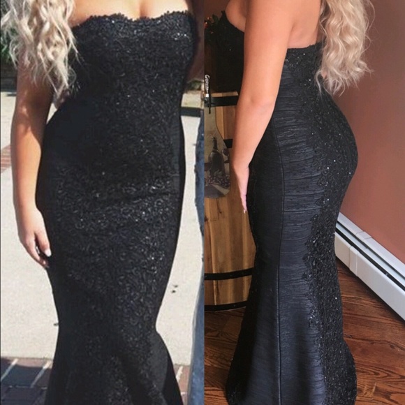 Madison James Dresses & Skirts - STRAPLESS BLACK MADISON JAMES PROM DRESS