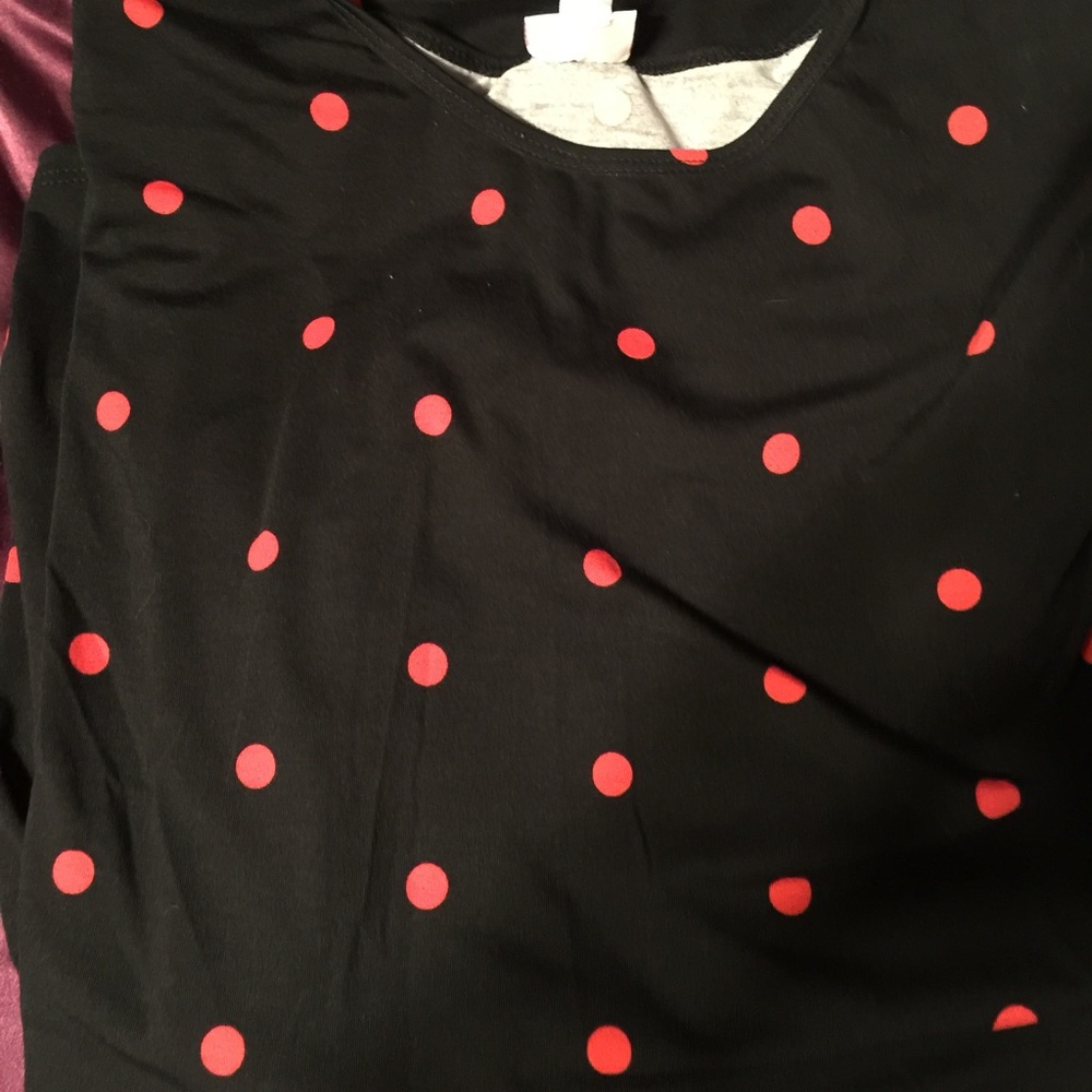 Lularoe medium Irma black with polka dots