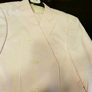 Paul Frederick 46L Pink Seersucker Suit