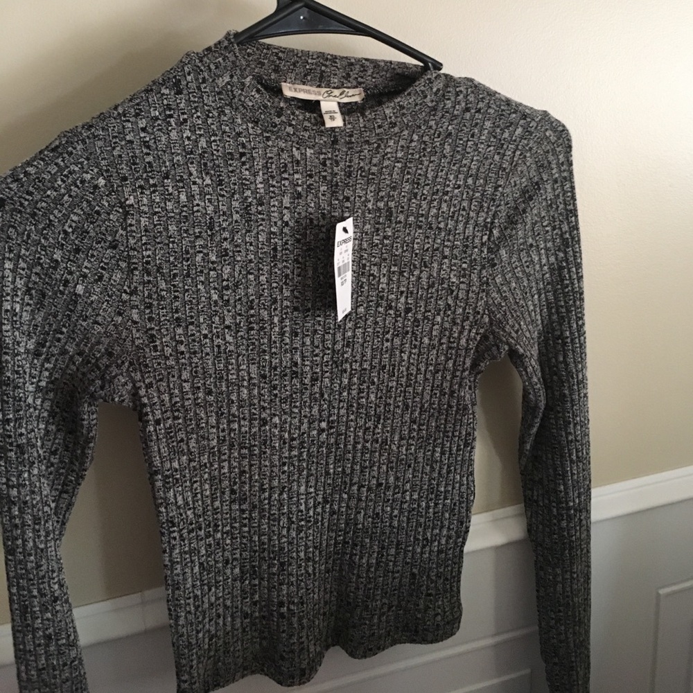 Express one eleven gray crop top