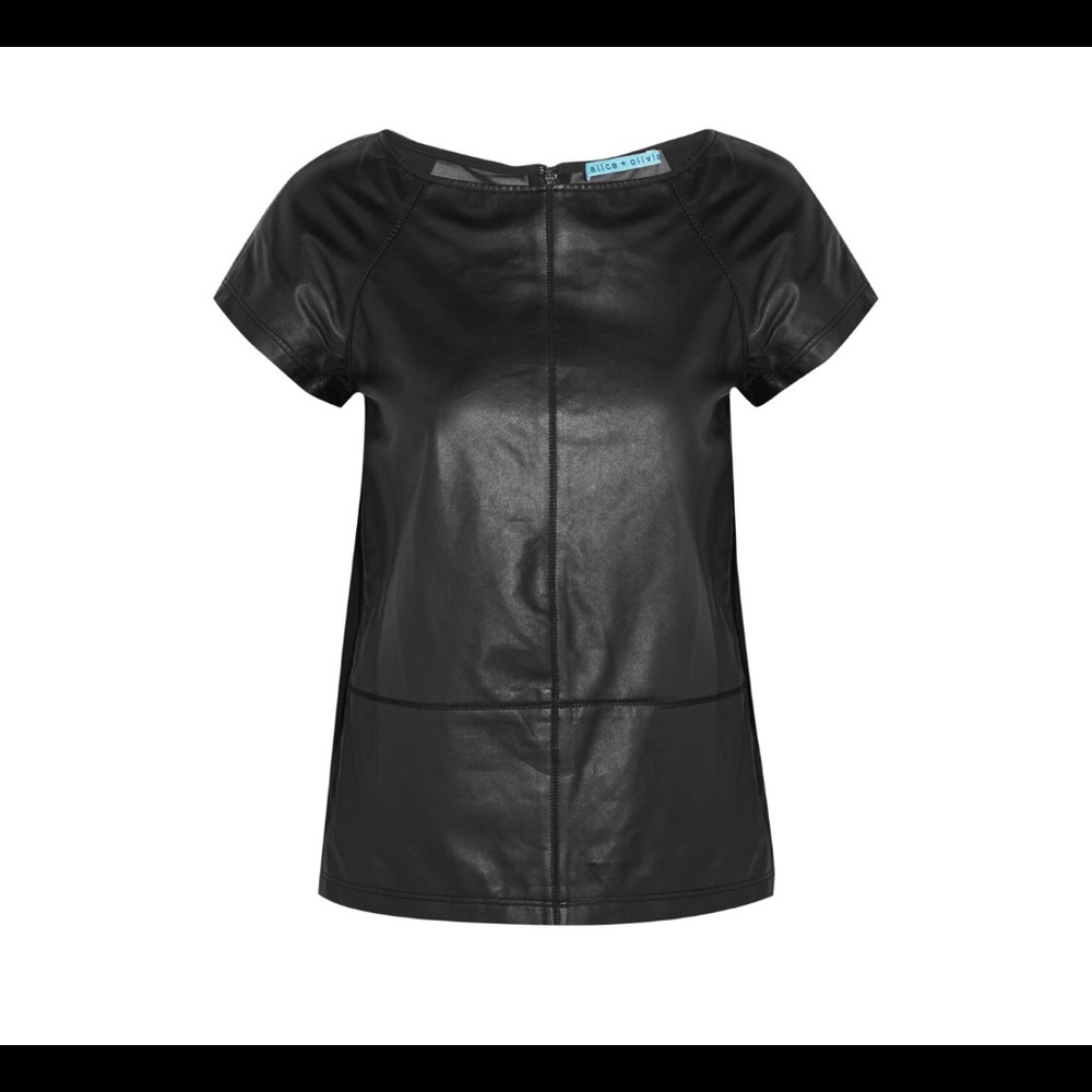 Alice+Olivia Leather top.
