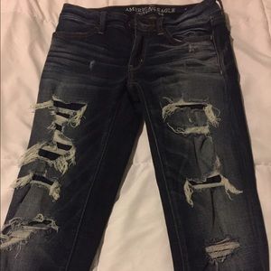 American Eagle patched distressed jegging
