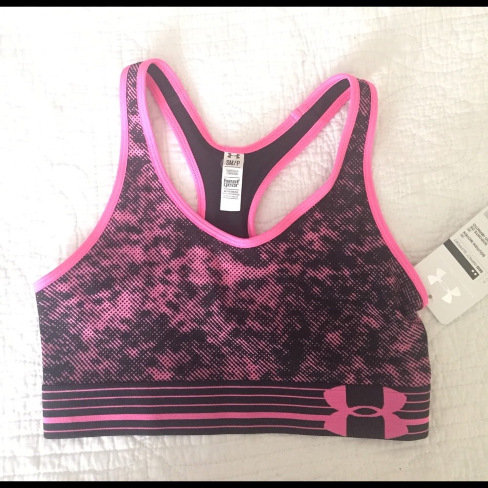 NWT 💗 Under Armour Mid Printed Sports Bra