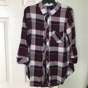 Plaid maroon flannel