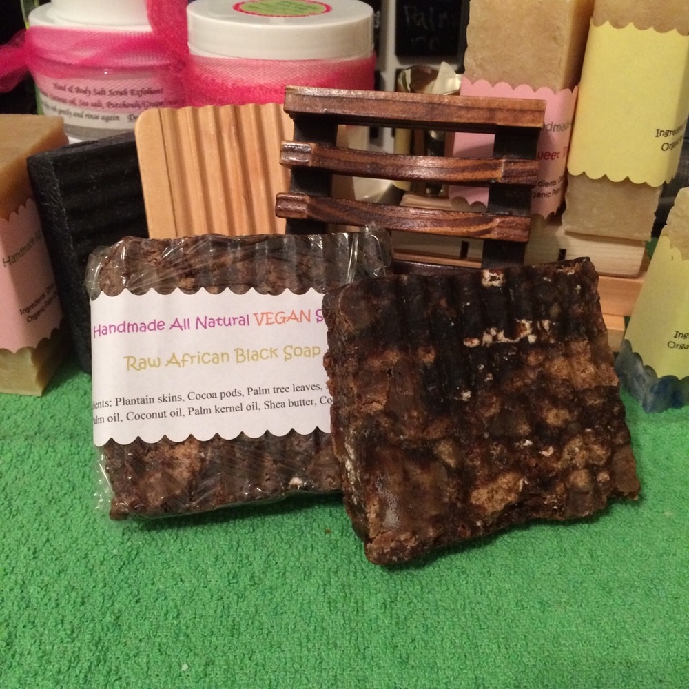 2 Raw African black vegan soap handmade SALE