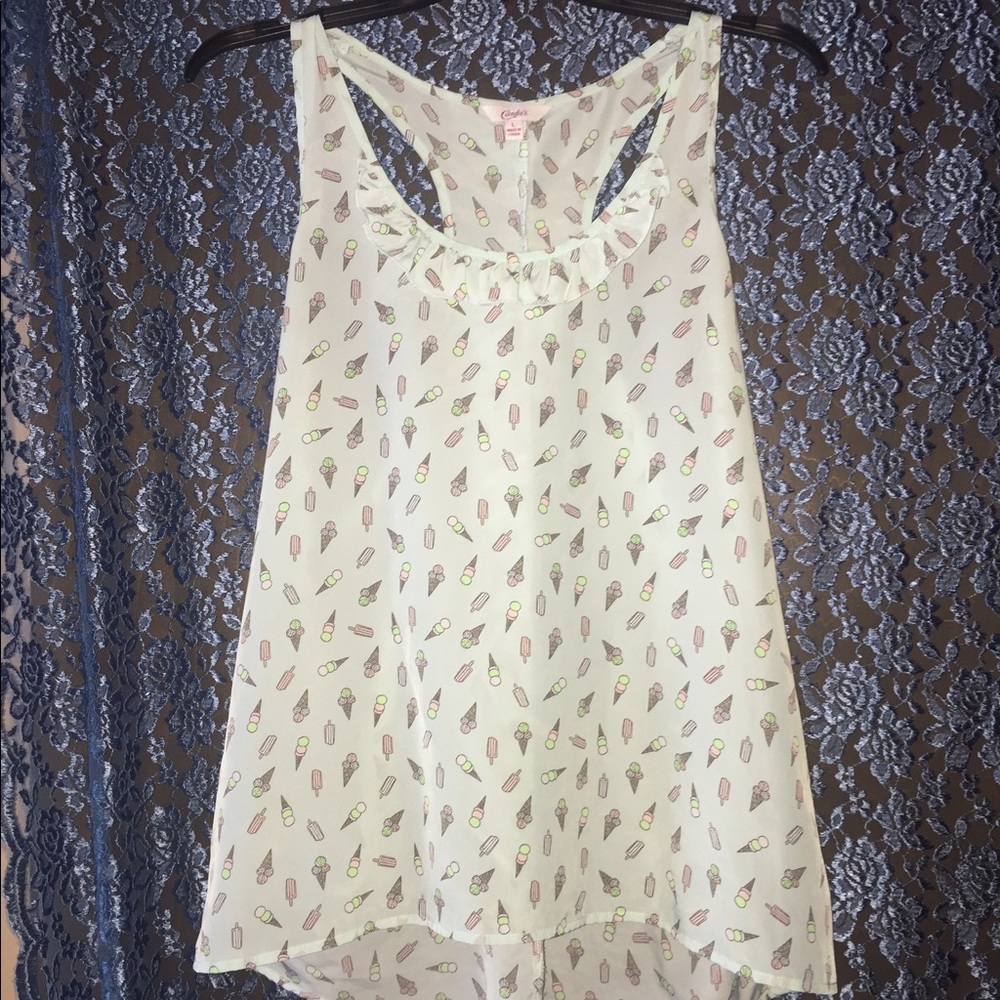 Racerback ruffle tank top