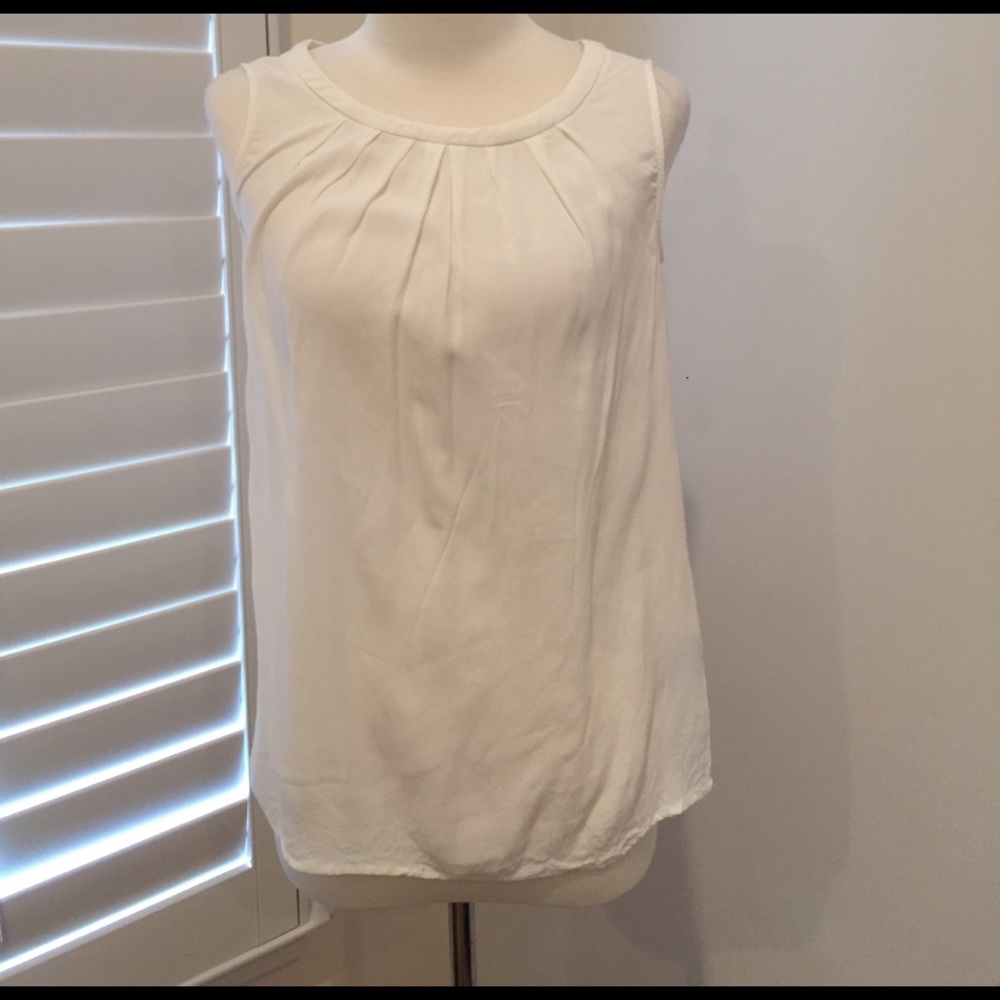 Boden white sleeveless blouse