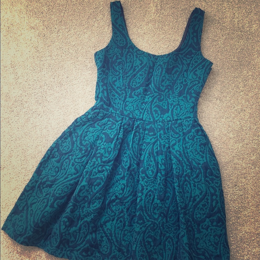 Blue skater dress with paisley design size-s