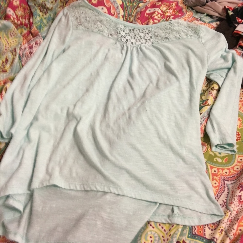 Mint long sleeve blouse