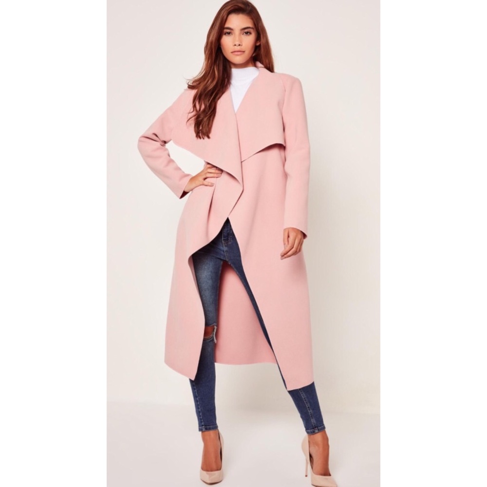 MISSGUIDED Oversized Waterfall Pink Duster NWT
