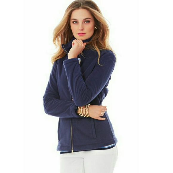 Lilly pulitzer Grace fleece navy jacket - Picture 1 of 6