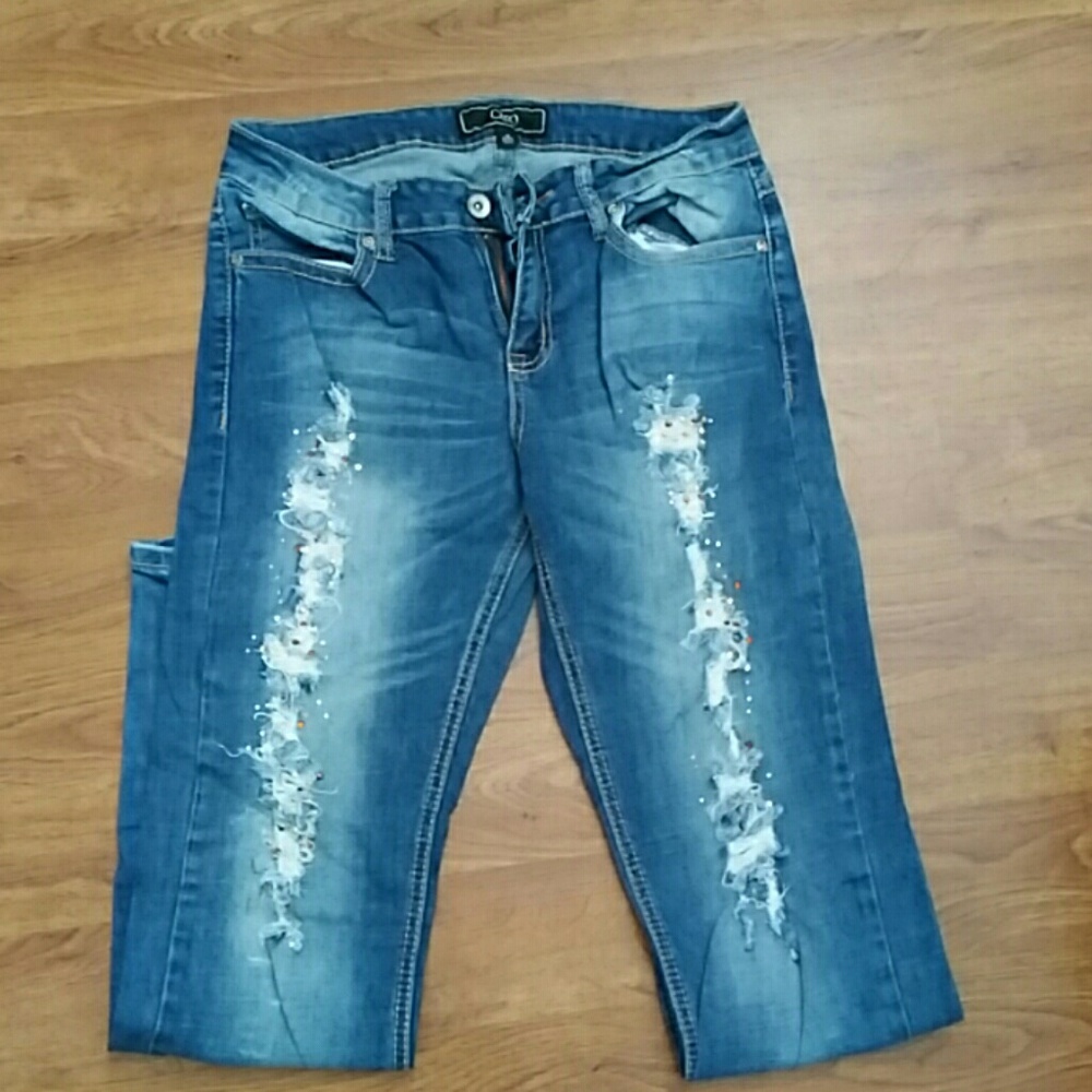 Distressed jeans