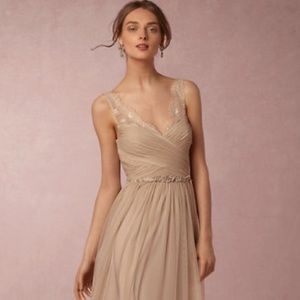 BHLDN fluer dress in sand color