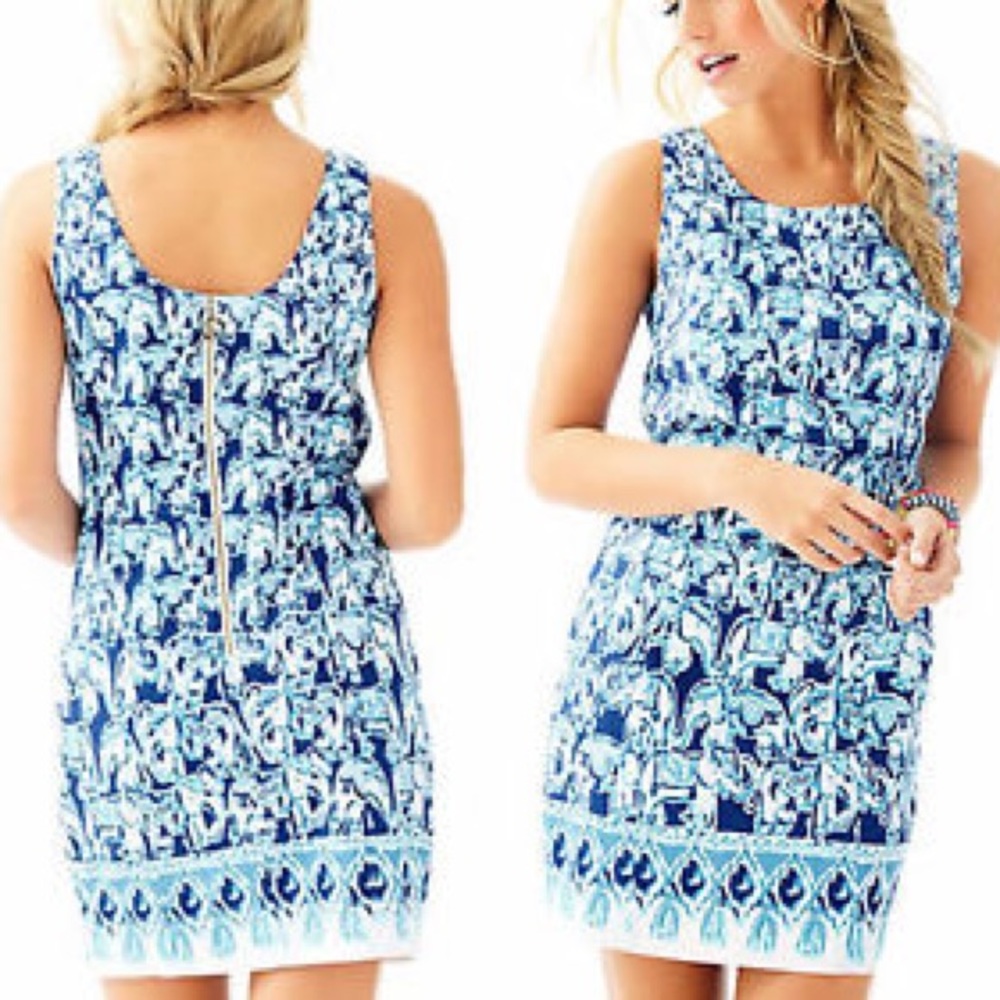Lilly Pulitzer Cathy Shift Bomber Blue Get Trunky