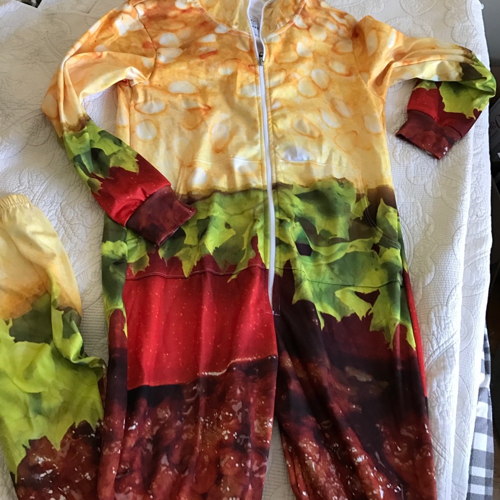 Super cool hamburger onesie!!! UNISEX