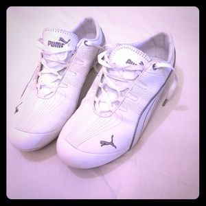 Puma Etoile white with Silver, size 7