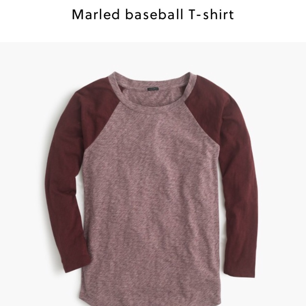 J Crew Marled Baseball tee in gray