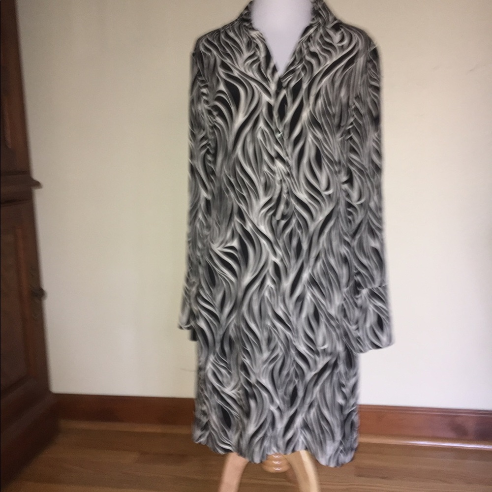 Nine West 100% Silk Dress Long Sleeve