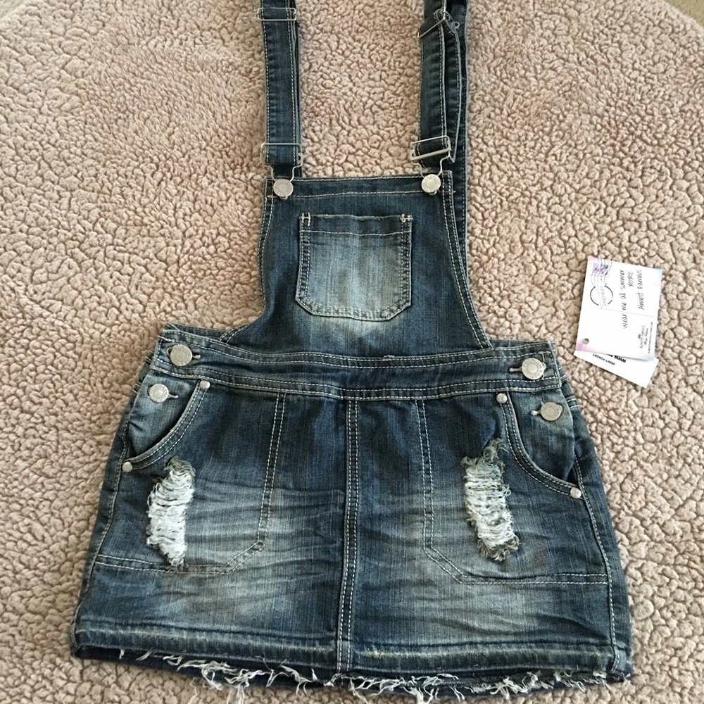 Almost Famous denim skirtall skirt overalls mini - Picture 2 of 6