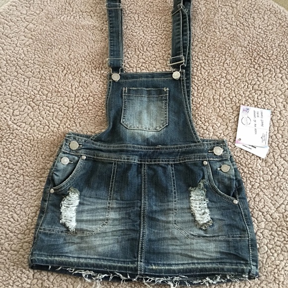 Almost Famous denim skirtall skirt overalls mini - Picture 2 of 6