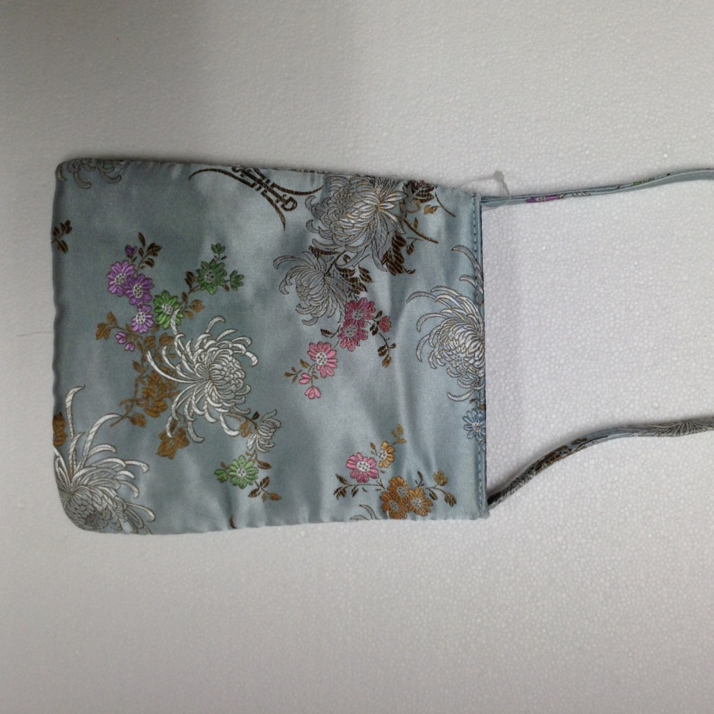 Light Blue Satin Barouque Purse